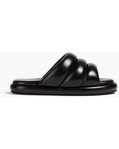 Proenza Schouler Quilted Leather Slides - Black