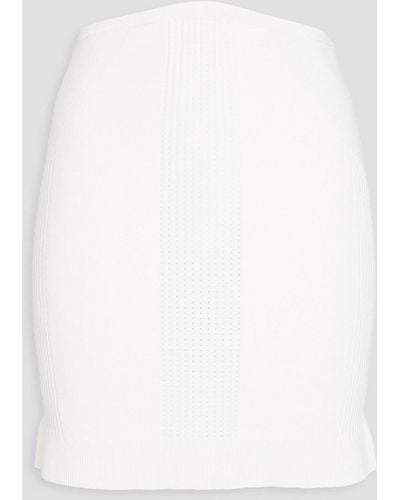 Hervé Léger Pointelle-knit Mini Skirt - White