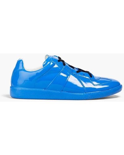 Maison Margiela Replica Faux Patent-leather Trainers - Blue