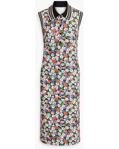 Anna Sui Floral-print French Terry Midi Dress - White