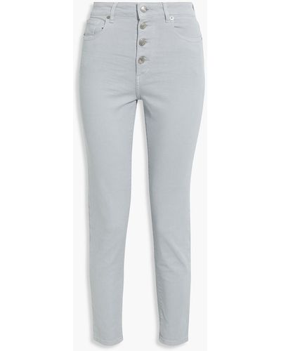 IRO Sorbon Distressed High-rise Slim-leg Jeans - Gray
