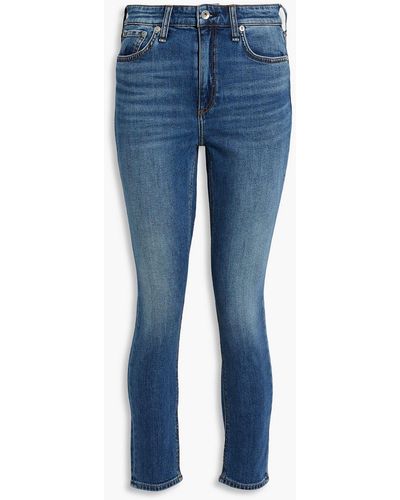 Rag & Bone Nina Cropped High-rise Skinny Jeans - Blue
