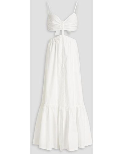 Jonathan Simkhai Kennedi Cutout Gathered Cotton-poplin Maxi Dress - White