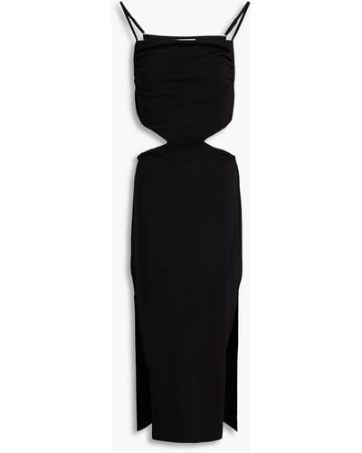 Melissa Odabash Gerafftes midikleid aus stretch-crêpe mit cut-outs - Schwarz