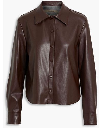 Enza Costa Faux Leather Shirt - Brown