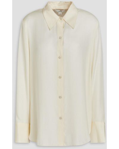 Vince Silk-blend Twill Shirt - Natural
