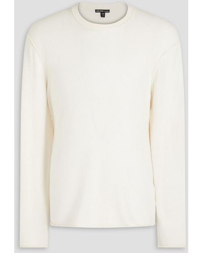 James Perse Intarsia-knit Cashmere Sweater - White