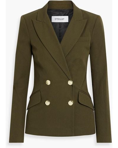 10 Crosby Derek Lam Ady Double-breasted Cotton-blend Blazer - Green