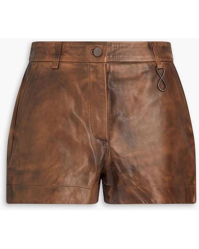 REMAIN Birger Christensen Leather Shorts - Brown