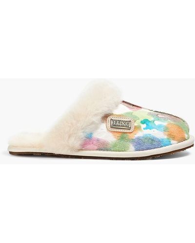 Australia Luxe Shearling-lined Printed Calf-hair Slippers - White