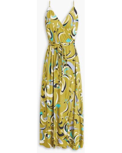 Emilio Pucci Printed Jersey Wrap Dress - Metallic