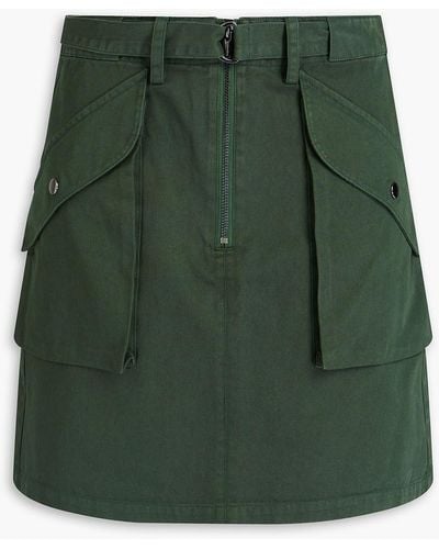 Holzweiler Belted twill mini skirt - Grün