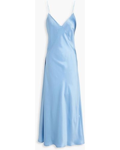 Victoria Beckham Silk-satin Crepe Midi Slip Dress - Blue