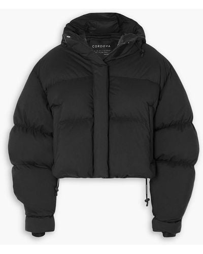 CORDOVA Aomori Cropped Quilted Down Hooded Ski Jacket - Black