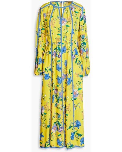 Diane von Furstenberg Scott Cutout Floral-print Crepe Midi Dress - Yellow