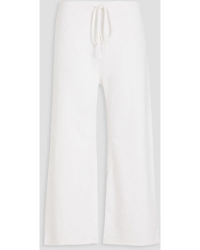 Nili Lotan Cropped French Cotton-terry Track Trousers - White