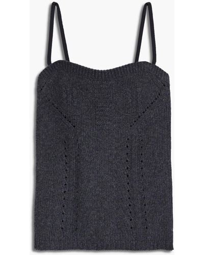 Valentino Garavani Pointelle-knit Wool And Cashmere-blend Camisole - Black