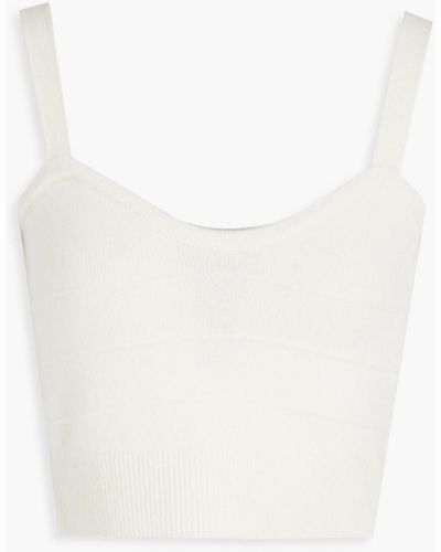 Sandro Lucciana Cropped Wool Tank - White