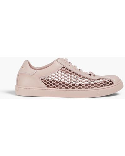 Gianvito Rossi Mesh And Leather Trainers - Pink