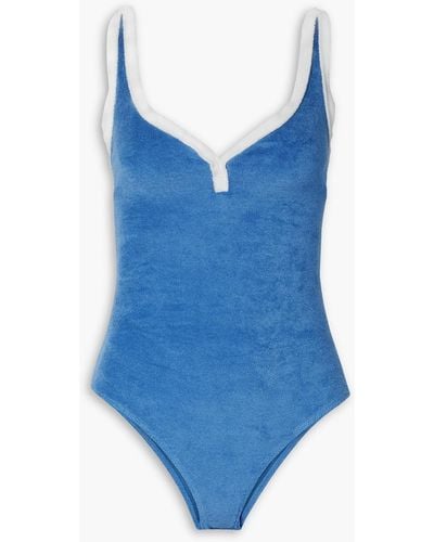 Lisa Marie Fernandez Maria Cotton-blend Terry Swimsuit - Blue