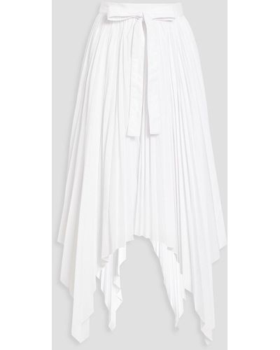 Rosetta Getty Wrap-effect Pleated Poplin Skirt - White