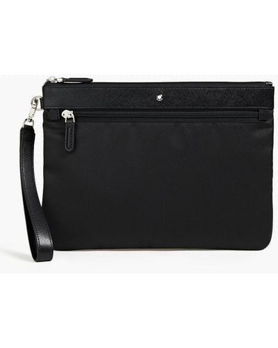 Montblanc Leather-trimmed Shell Pouch - Black