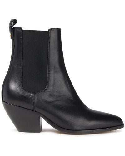 Sandro Leather Ankle Boots - Black