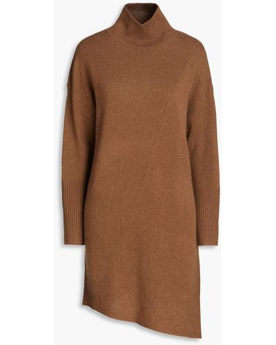 360cashmere Quincy Asymmetric Cashmere Mini Dress - Brown
