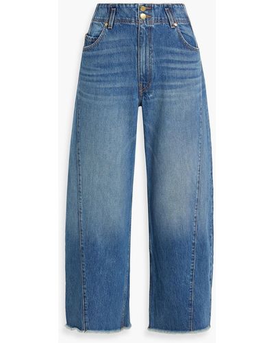 Ulla Johnson Thea Cropped High-rise Wide-leg Jeans - Blue