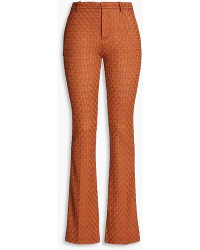 Missoni Jacquard-knit Bootcut Trousers - Orange