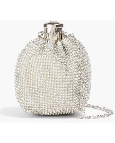 ROTATE BIRGER CHRISTENSEN Crystal-embellished Chainmail Clutch - White
