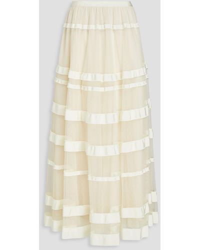 RED Valentino Gathered Tulle Maxi Skirt - Natural