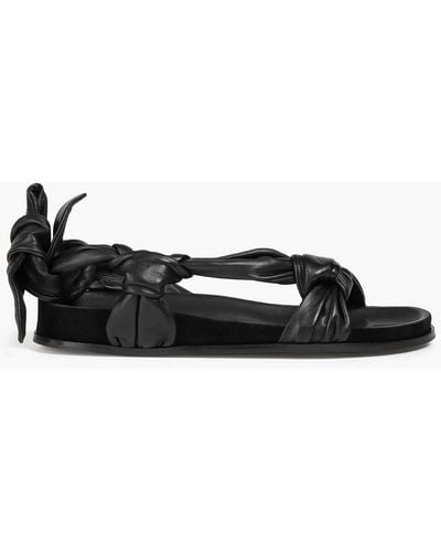 Ba&sh Colette Knotted Leather Sandals - Black