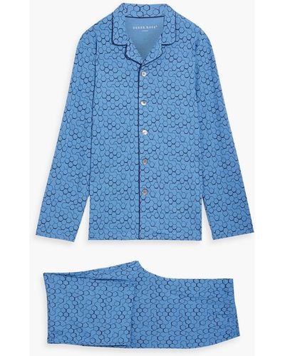 Derek Rose Printed Stretch-modal Jersey Pajama Set - Blue