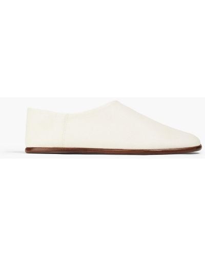 Sandro Leather Loafers - White