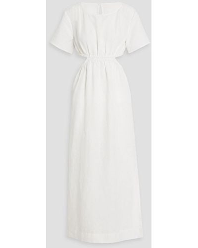 Onia Cutout Linen And Lyocell-blend Maxi Dress - White