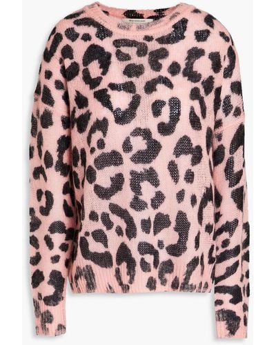 Être Cécile Leopard-print Knitted Sweater - Pink