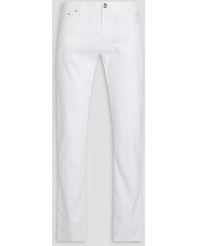 120% Lino Linen-blend Twill Trousers - White