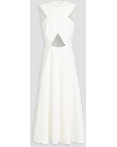Rosetta Getty Cutout Stretch-crepe Midi Dress - White