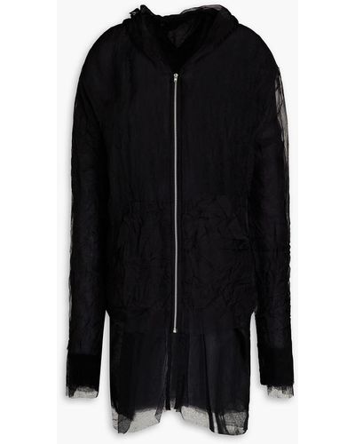 Maison Margiela Layered Silk-gauze Hooded Jacket - Black