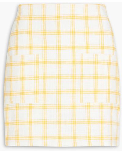 Claudie Pierlot Checked Cotton Mini Skirt - Natural