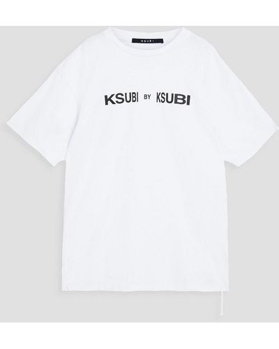 Ksubi T-shirt aus baumwoll-jersey mit stickereien und print - Weiß