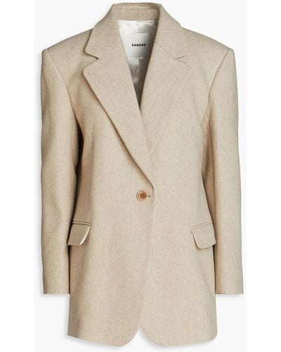 Sandro Meg Wool-blend Tweed Blazer - Natural