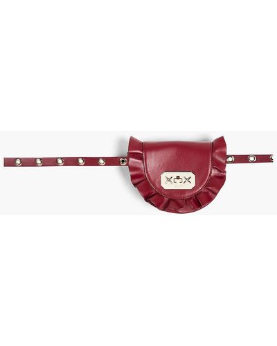 Red(V) Rock Ruffles Leather Belt Bag - Red