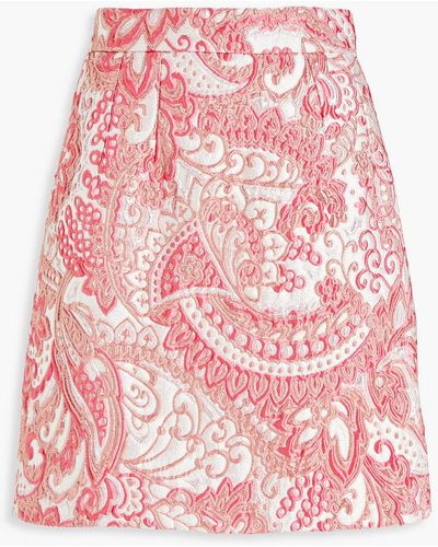 Dolce & Gabbana Metallic Brocade Mini Skirt - Pink
