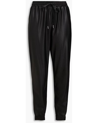 Boutique Moschino Faux Leather Tapered Trousers - Black