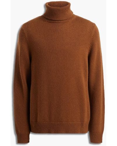 Sandro Wool, Yak And Cashmere-blend Turtleneck Sweater - Brown