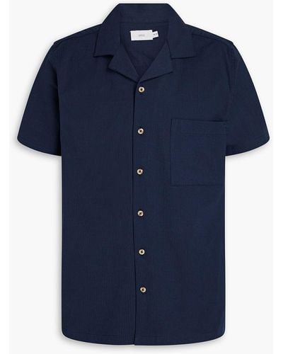 Onia Cotton-blend Seersucker Shirt - Blue