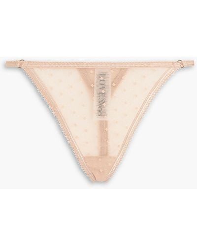 Love Stories Carole Point D'esprit Low-rise Thong - White