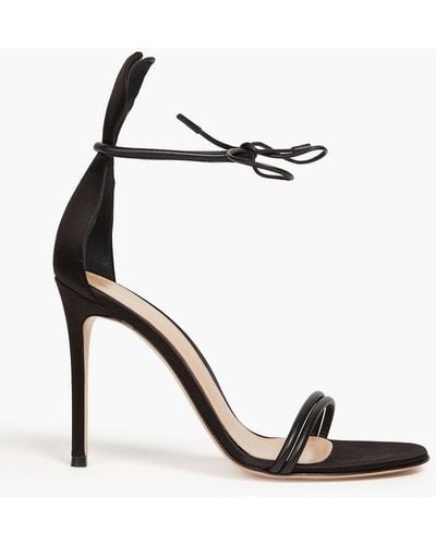 Gianvito Rossi Satin And Leather Sandals - White
